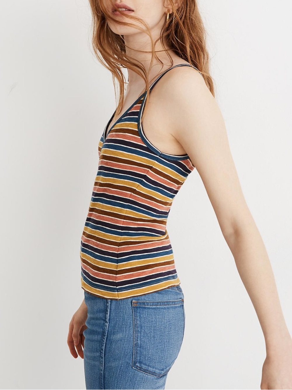 EUC Madewell Wrap Cami Top- Golden MeadowStripe - Picture 3 of 7